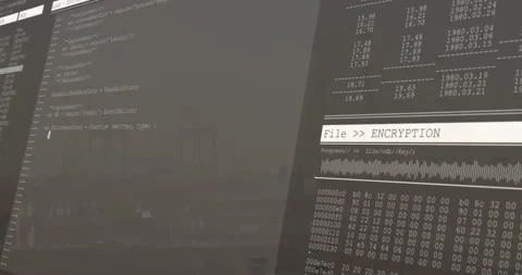 Screen content being visualized in flat design, showing code editor and Stock Footage 307430460