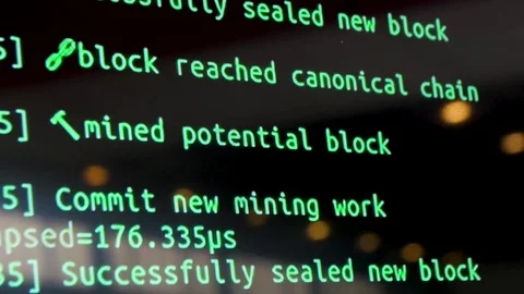 Screen with crypto code, green digitals. Programm code for mining cryptocurrency Stock Footage 83353862