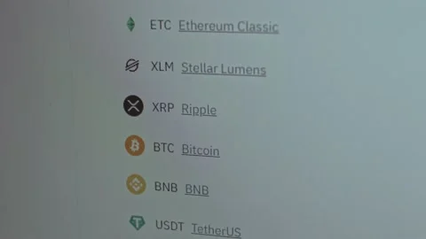 Screen with cryptocurrency deposits. Crypto balance Stock Footage 149525826