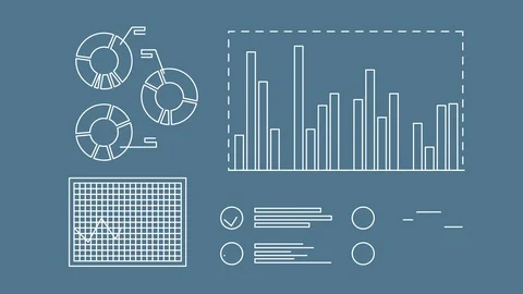 Screen data chart Loop Blue HD 스톡 동영상 107307873