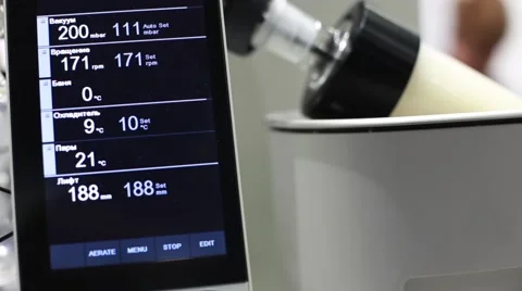 The screen with the data of laboratory evaporator Stock Footage 58769261