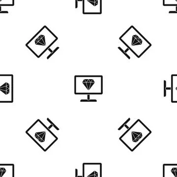 Screen with diamond pattern seamless black Illustrazione stock