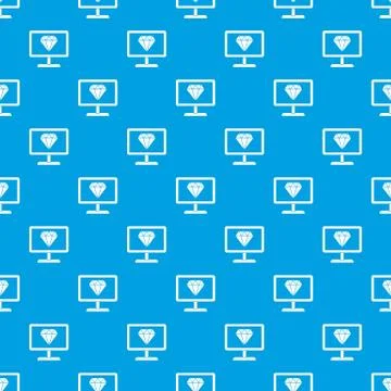 Screen with diamond pattern seamless blue Stock Illustration