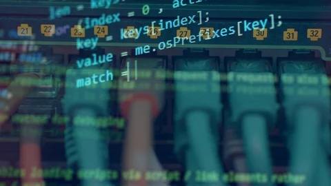 A screen with digital code on a computer. Stock Footage 113153728