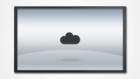 Screen display with cloud system icon イラスト素材