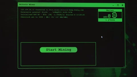 Screen display of cryptocurrency mining by using the GPUs. Stock Footage 102471713