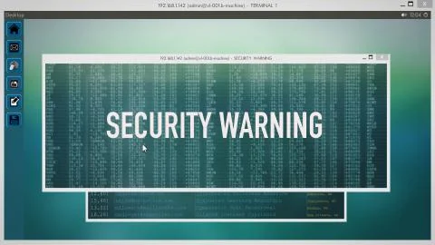 Screen Display Desktop - Security Warning 스톡 일러스트