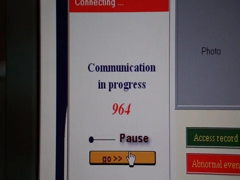 Screen display indicates the amount of data collection Stock Footage 93308384