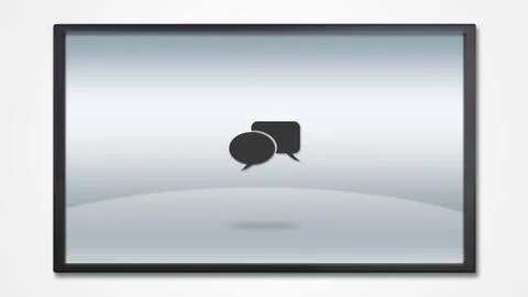 Screen display with social network icon 库存插图