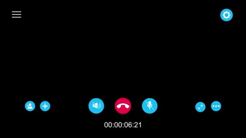 Screen display of a video call animation isolated on black background Stock Footage 321609871