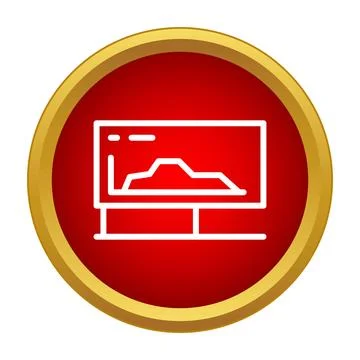 Screen displaying financial data graph in red circle Stock Illustration