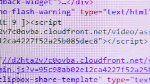 Screen displays HTML codes Stock Footage 56955950