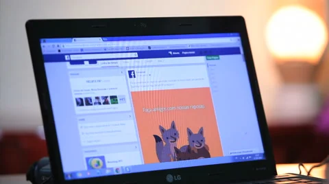 Screen displays popular social network  - Facebook Stock Footage 41489456
