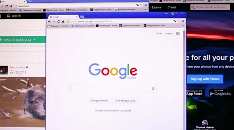 Screen displays popular social network homepage Stock Footage 56518702