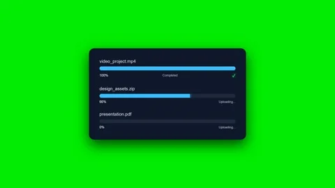 Screen displays upload multi files on green background Vídeos de archivo 334023085