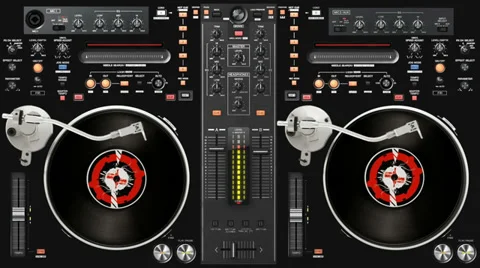 On-Screen DJ Turntable Stock Footage 34264309