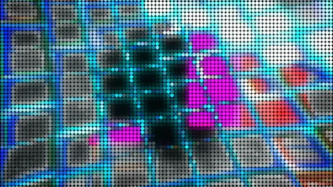 Screen dots abstract bright background, 3d render computer generating, LED Stock Footage 91544071