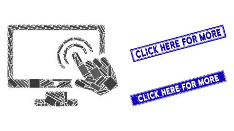 Screen Double Tap Mosaic and Distress Rectangle Click Here for More Watermarks Stock Illustration