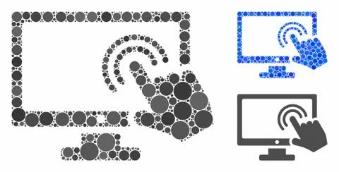 Screen double tap Mosaic Icon of Round Dots Stock Illustration