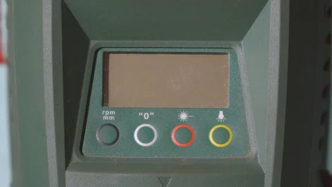 On screen of drilling machine changes number of revolutions of cartridge Stock Footage 117930817