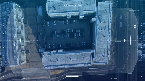 Screen of a drone controller. Head up display (HUD) of a vehicle cockpit. Graphi Stock Footage 103301092