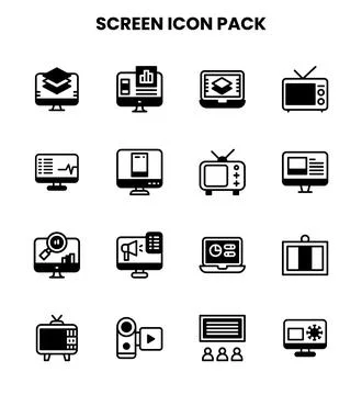 Screen DuoTone Collection Icons Pack Ilustración de archivo