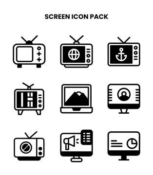Screen DuoTone Design Icons Pack 스톡 일러스트