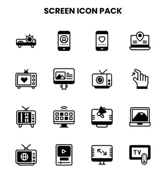 Screen DuoTone Graphics Icons Pack イラスト素材