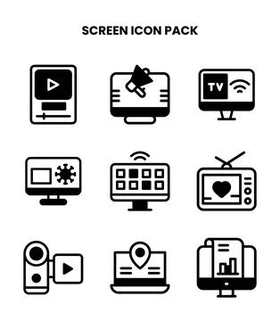 Screen DuoTone Vector Icons Pack Ilustración de archivo