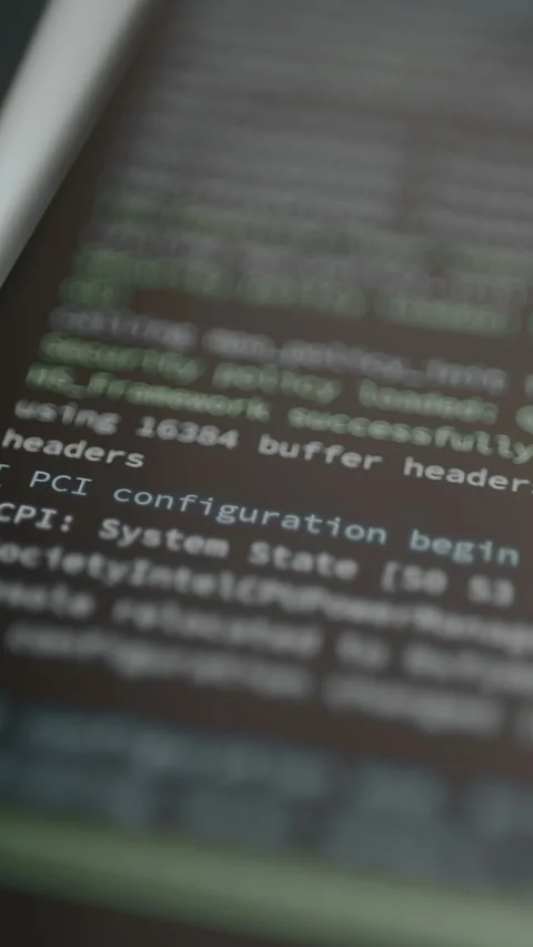 Screen during a computer systems booting process Video stock 329281243