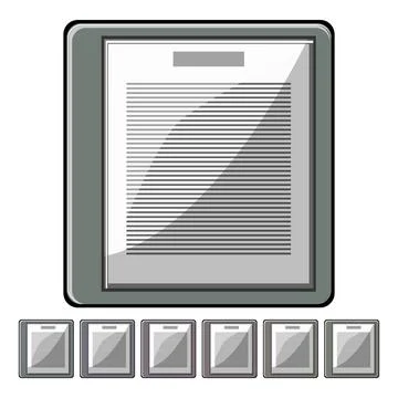 Screen ebook reader cartoon vector graphic 스톡 일러스트