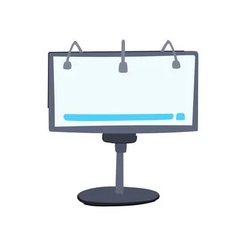 Screen electronic whiteboard cartoon vector illustration Illustrazione stock