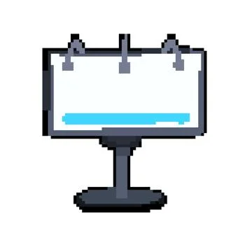 Screen electronic whiteboard pixel art vector illustration Stock Illustration
