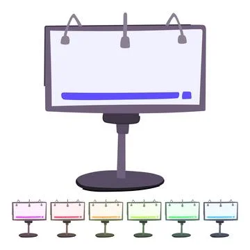 Screen electronic whiteboard vector cartoon graphic Stock Illustration