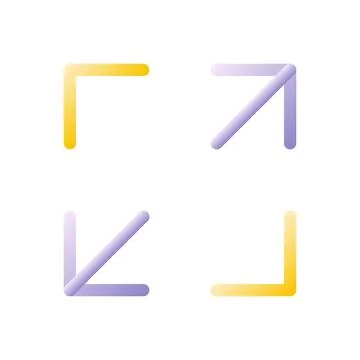 Screen enlarging flat gradient two-color ui icon Illustrazione stock