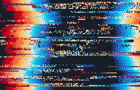 Screen error glitch video distortion, pixel noise Stock Illustration