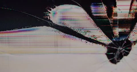 Screen failure distorted glitch damaged defocused Stock Photos