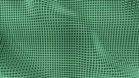 Screen filled with green neon cubes moving in waves. Abstract data seamless loop Stock Footage 156023847