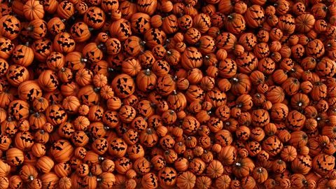 A screen filled with jack-o-lanterns creates a Halloween party atmosphere Stock Illustration