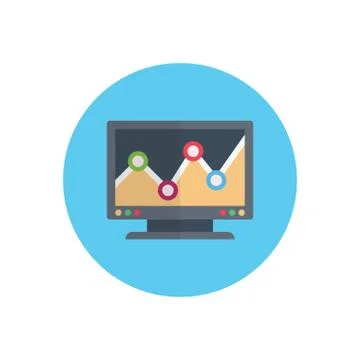 Screen flat color icon Stock Illustration
