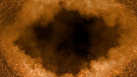 Screen frame of blazing smoke with sparks, isolated - abstract 3D rendering Illustrazione stock