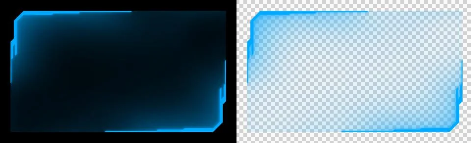 Screen Frame Neon Blue Tech Interface Illustrazione stock