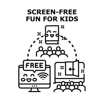 Screen free fun for kids learning and entertainment Stock Illustration