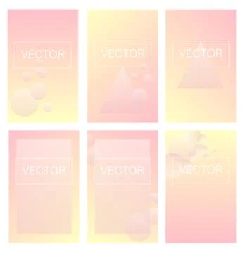 Screen gradient set with modern abstract backgrounds. Stock Illustration