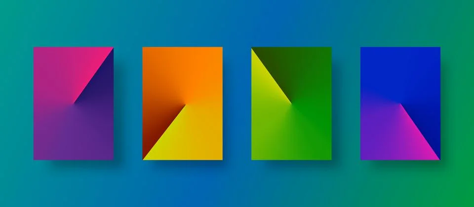 Screen gradient set with modern abstract backgrounds. Colorful fluid cover Stock Illustration