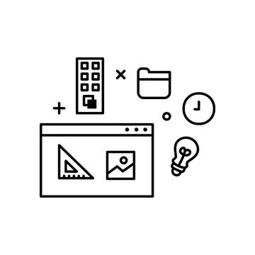 Screen graphic design linear style illustration Stock-Illustration