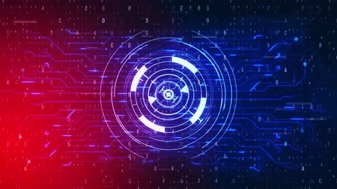 Screen HUD Futuristic Artificial Intelligence AI engine in 4K animation. Stock Footage 175070562