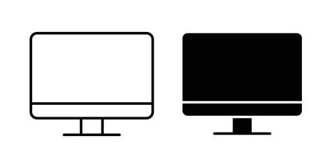 Screen icon in black and white. vector icon pack for websites Stockillustratie