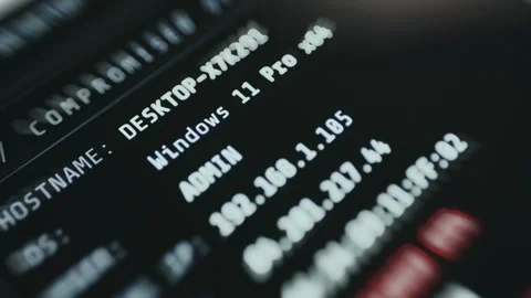 Screen indicating a compromised system, CPU hijacked 99 percent Stock Footage 335461663