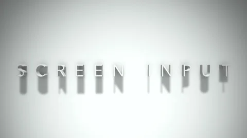 Screen input 3D title animation white text on a white background Stock Footage 299758235